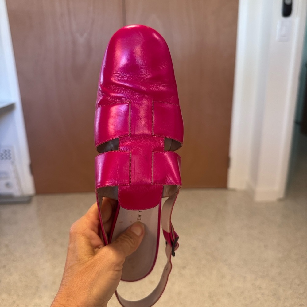 Lord & Taylor Women's Fuchsia Slingback Sandals vintage